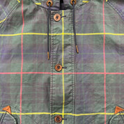 J- Vintage 90s Polo RL Co. All Over Plaid Hooded Rain Jacket - M