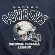 J- Vintage Dallas Cowboys NFL Graphic Text & Logo Made In Canada Crewneck - L