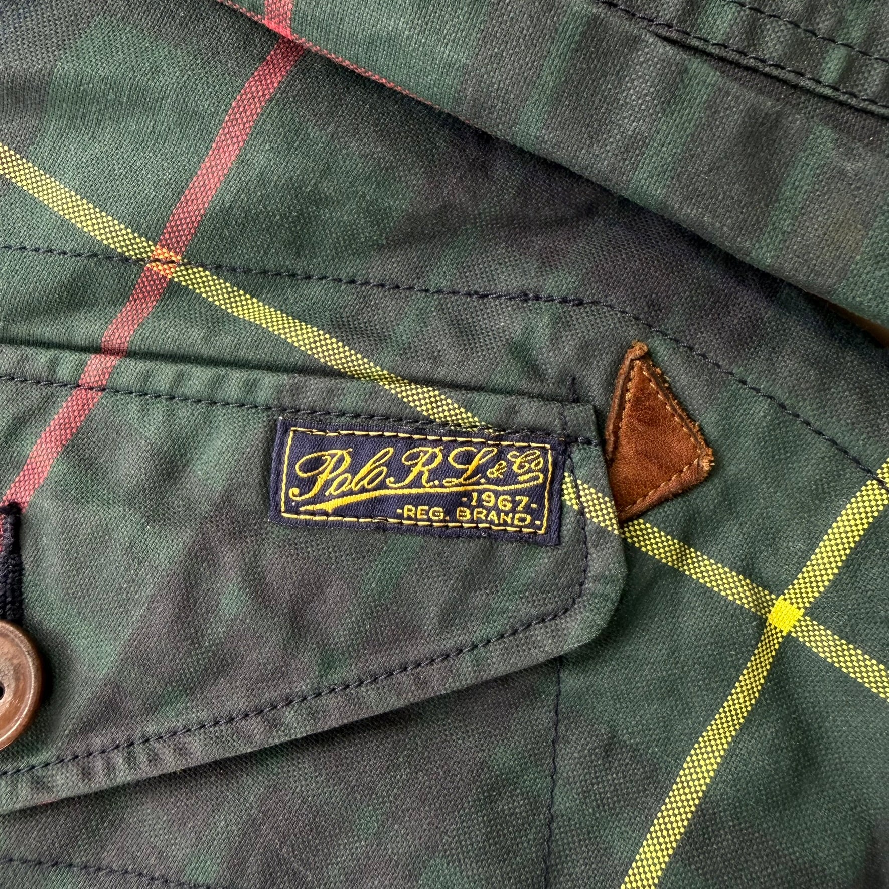 J- Vintage 90s Polo RL Co. All Over Plaid Hooded Rain Jacket - M