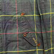 J- Vintage 90s Polo RL Co. All Over Plaid Hooded Rain Jacket - M