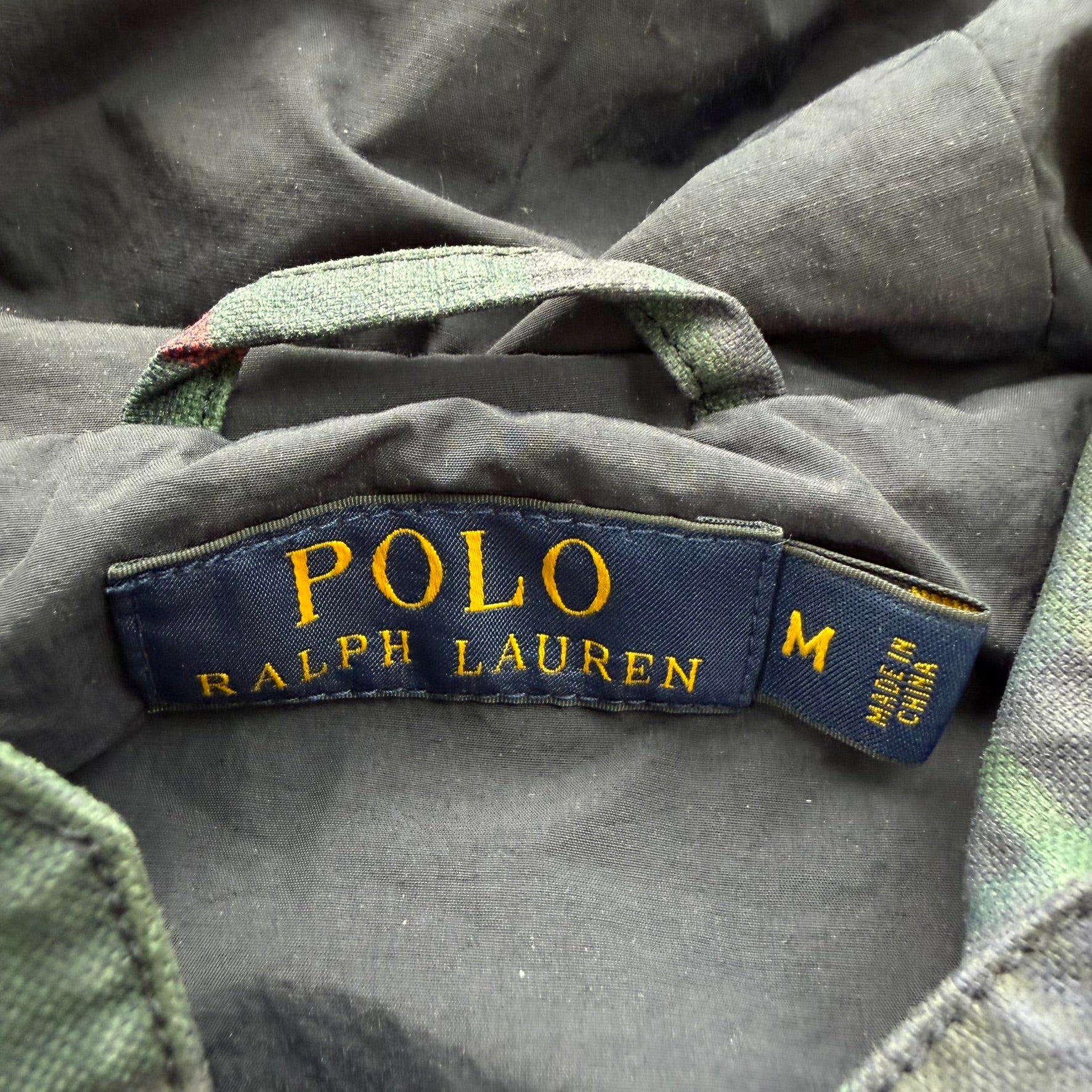 J- Vintage 90s Polo RL Co. All Over Plaid Hooded Rain Jacket - M