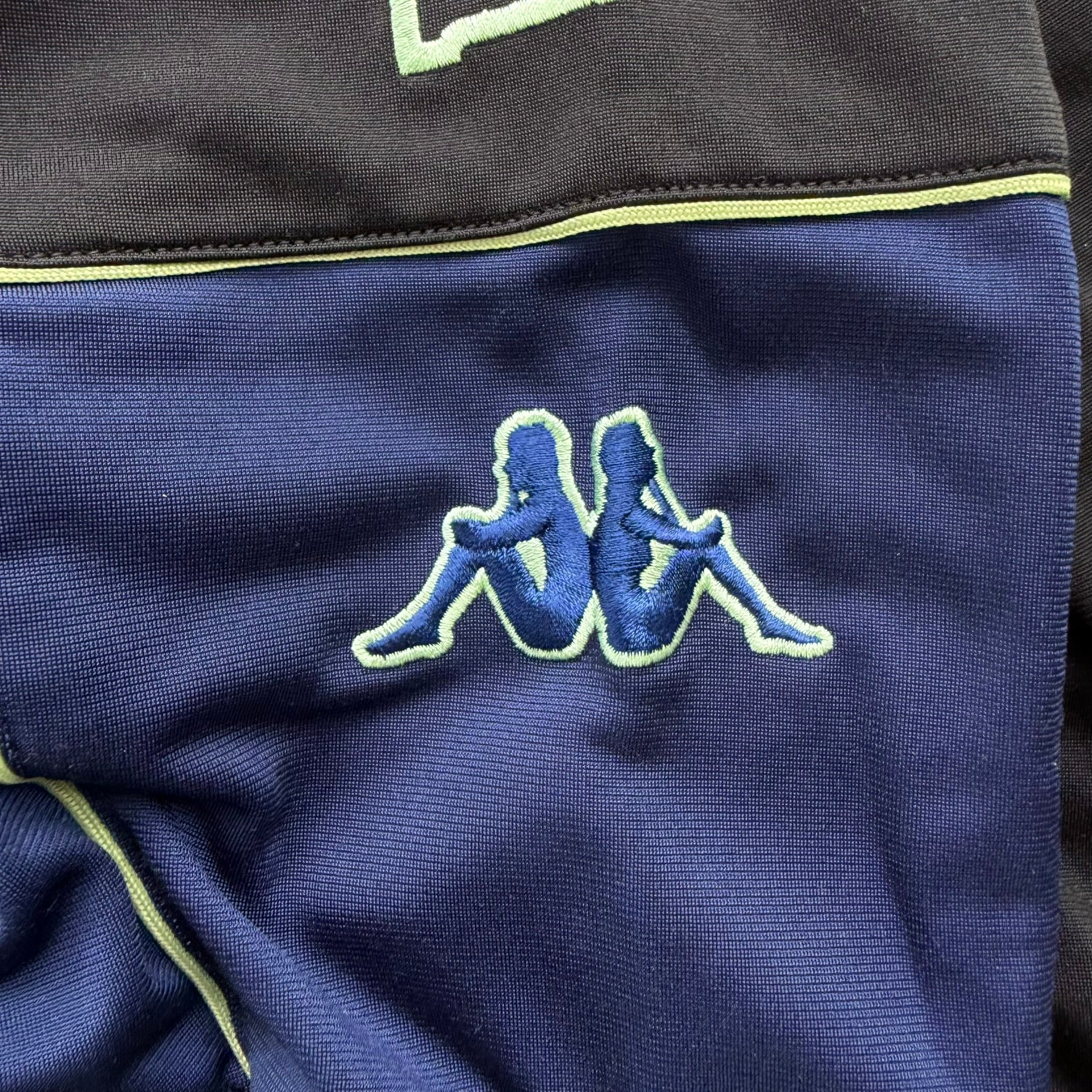 J- Vintage Kappa Embroidered Sleeve Logo & Text Zip Up Track Jacket - XL