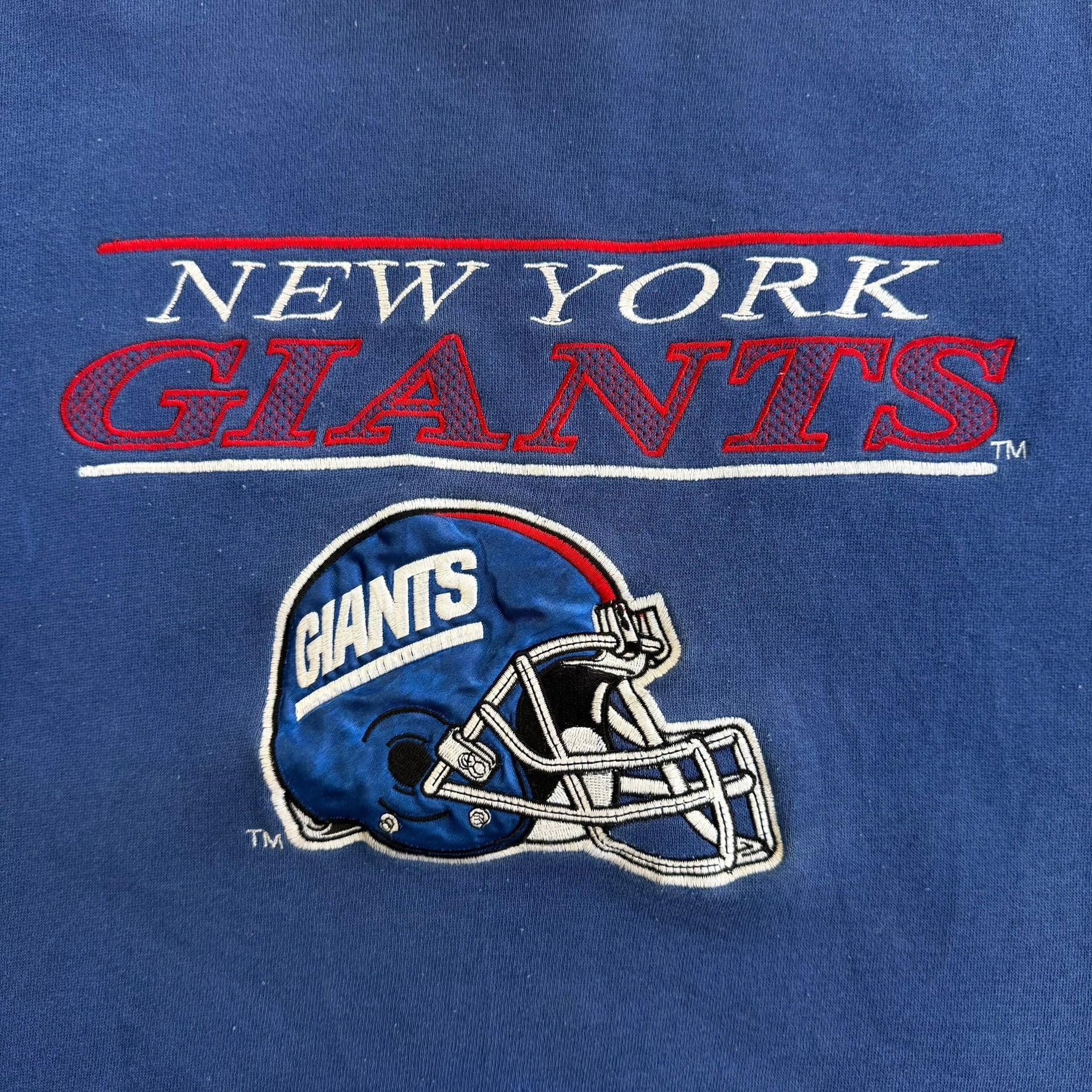 J- Vintage New York Giants NFL Starter Embroidered Graphic Text & Logo Crewneck - L