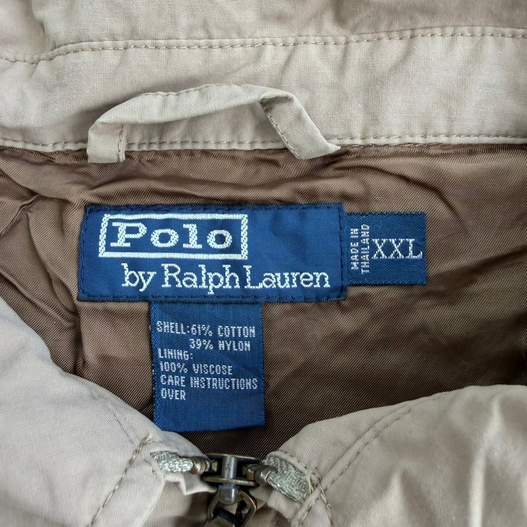 J- Vintage 90s Polo RL Zip Up Harrington Jacket - 2XL