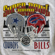 J- Vintage '94 NFL Super Bowl 28 Dallas Cowboys Buffalo Bills Graphic Made In USA Crewneck - XL (fits L)