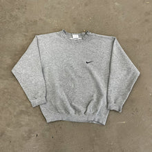 Load image into Gallery viewer, D- Vintage 90s Nike Embroidered Navy Chest Swoosh Crewneck
