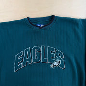 J- Vintage Philadelphia Eagles NFL Starter Embroidered Text & Logo Crewneck - XL