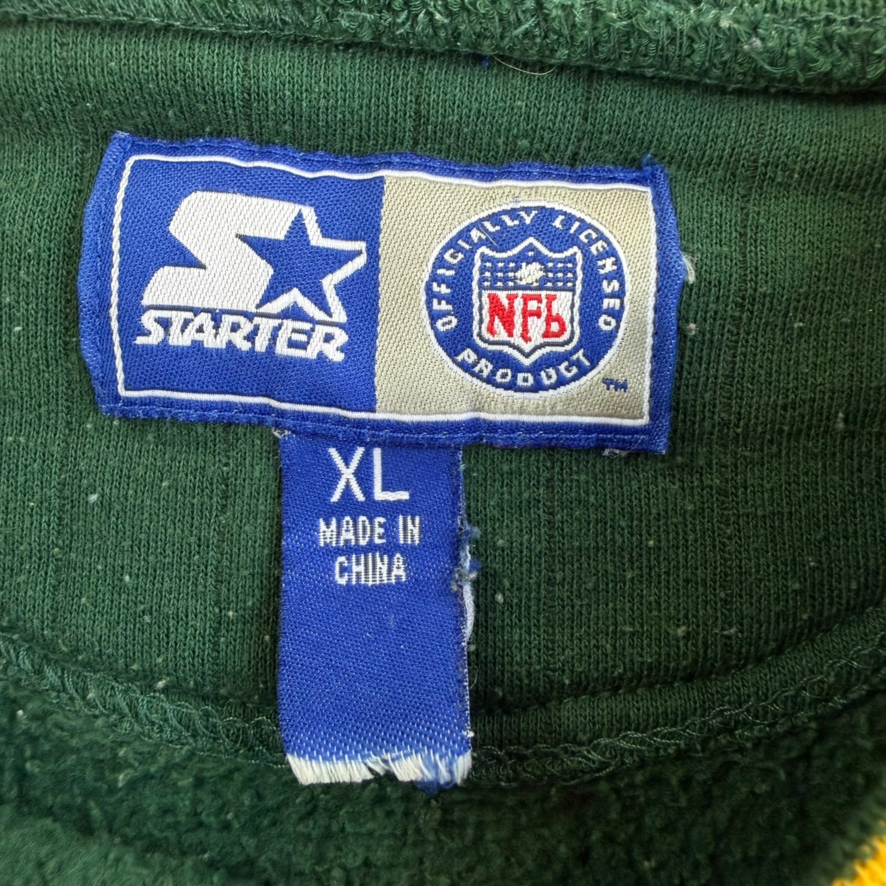 J- Vintage Green Bay Packers NFL Starter Embroidered Logo & Text Crewneck - XL