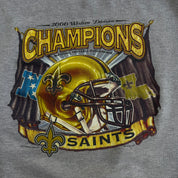 J- Vintage '01 New Orleans Saints NFL Western Division Champions Graphic Crewneck - L