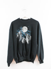 Load image into Gallery viewer, Wolves &amp; Moon Graphic Crewneck
