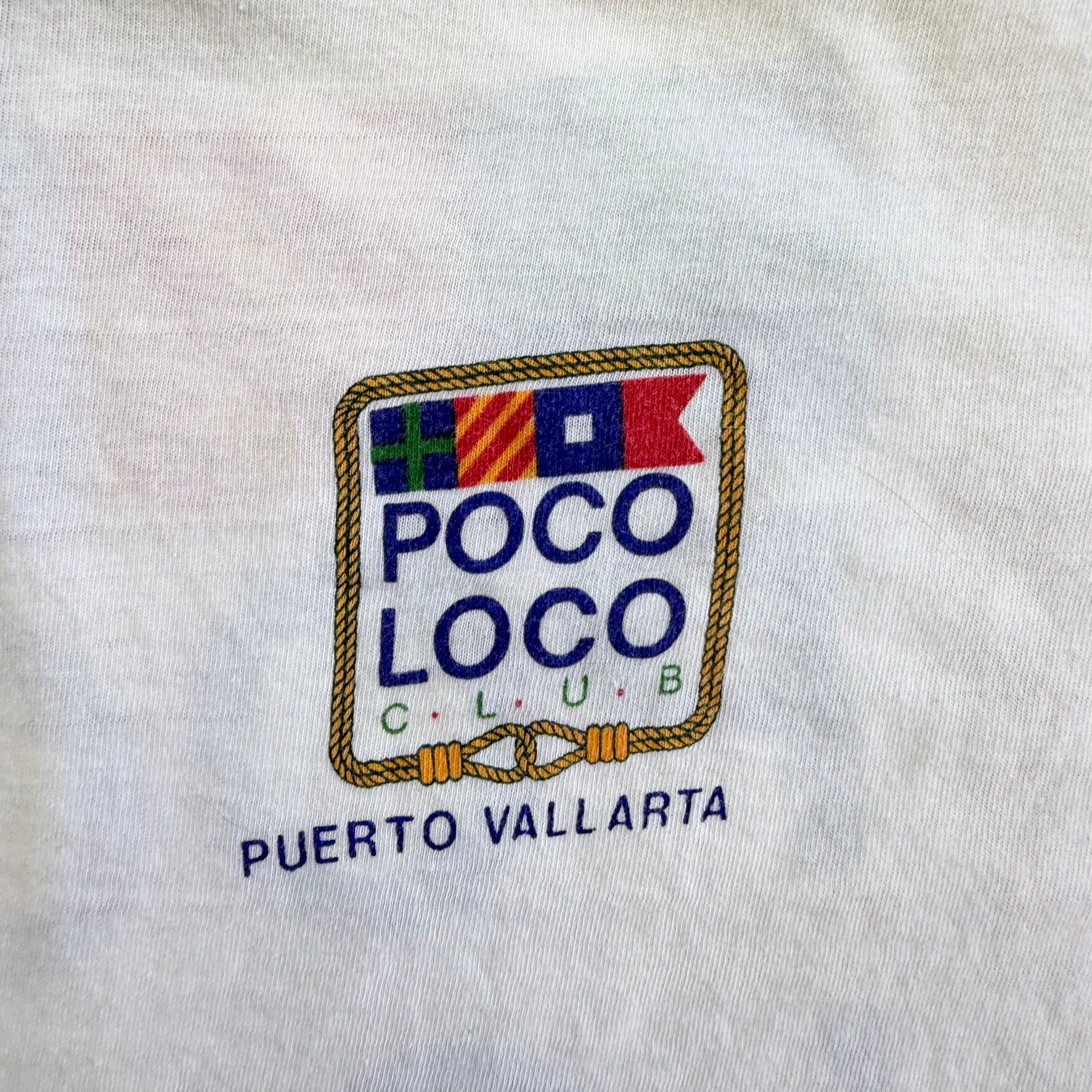 J- Vintage '87 Poco Loco Club Puerto Vallarta Graphic Single Stitch Tee - L