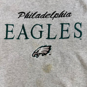 J- Vintage Philadelphia Eagles NFL Logo 7 Embroidered Logo & Text Crewneck - L