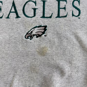J- Vintage Philadelphia Eagles NFL Logo 7 Embroidered Logo & Text Crewneck - L