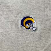 J- Vintage Los Angeles Rams NFL Logo Athletic Embroidered Logo Henley Crewneck - L