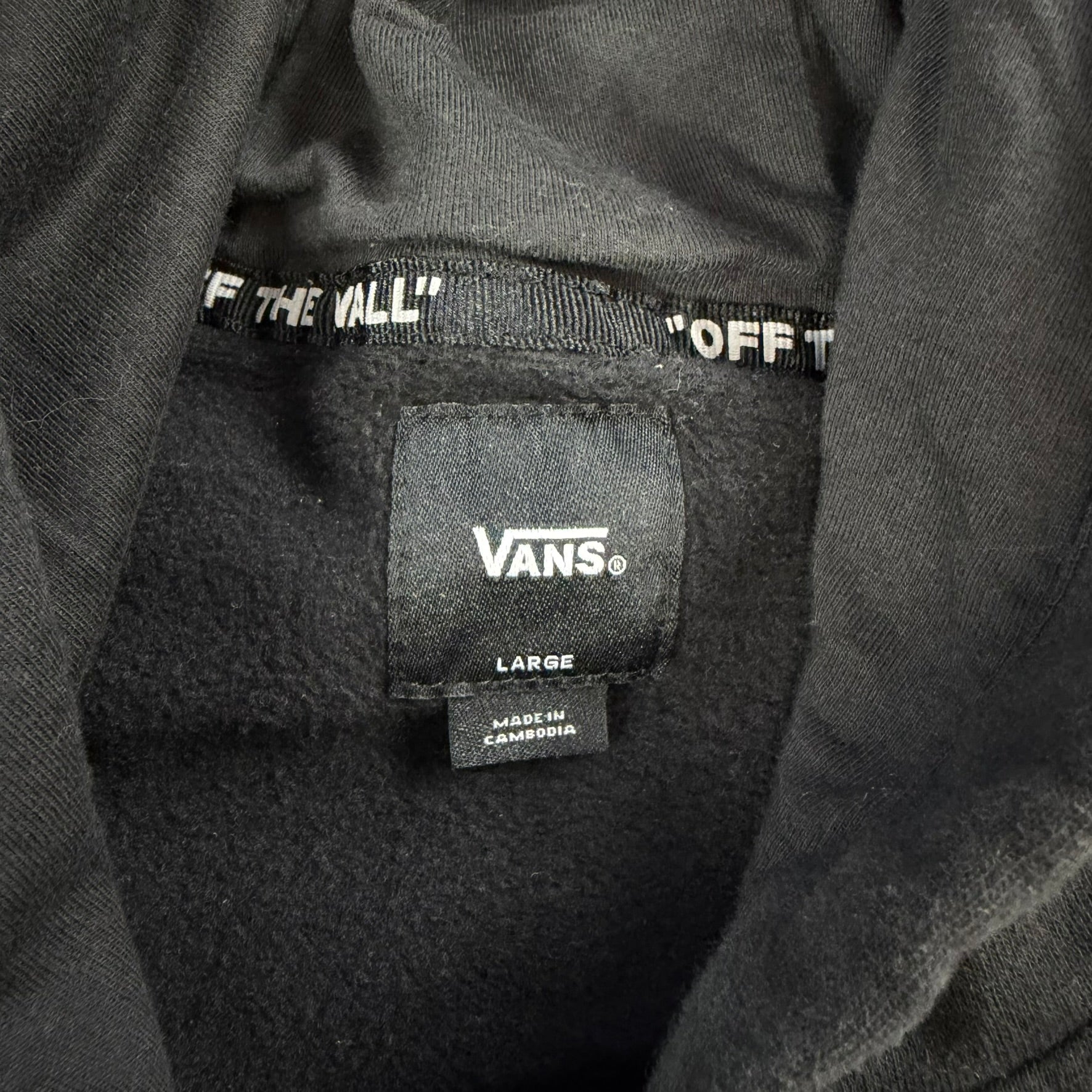 J- Vans Off The Wall Embroidered Text Hoodie - L
