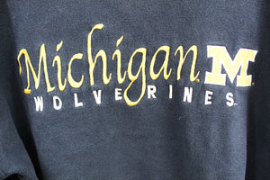 Michigan Wolverine Embroidered Script Crewneck