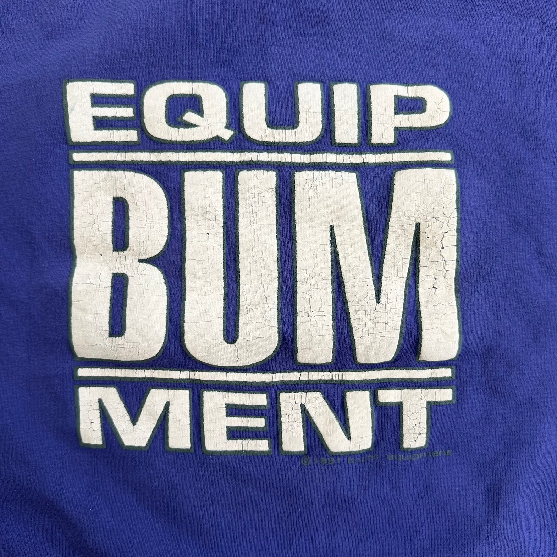 J- Vintage '91 Bum Equipment Text Logo Crewneck - L