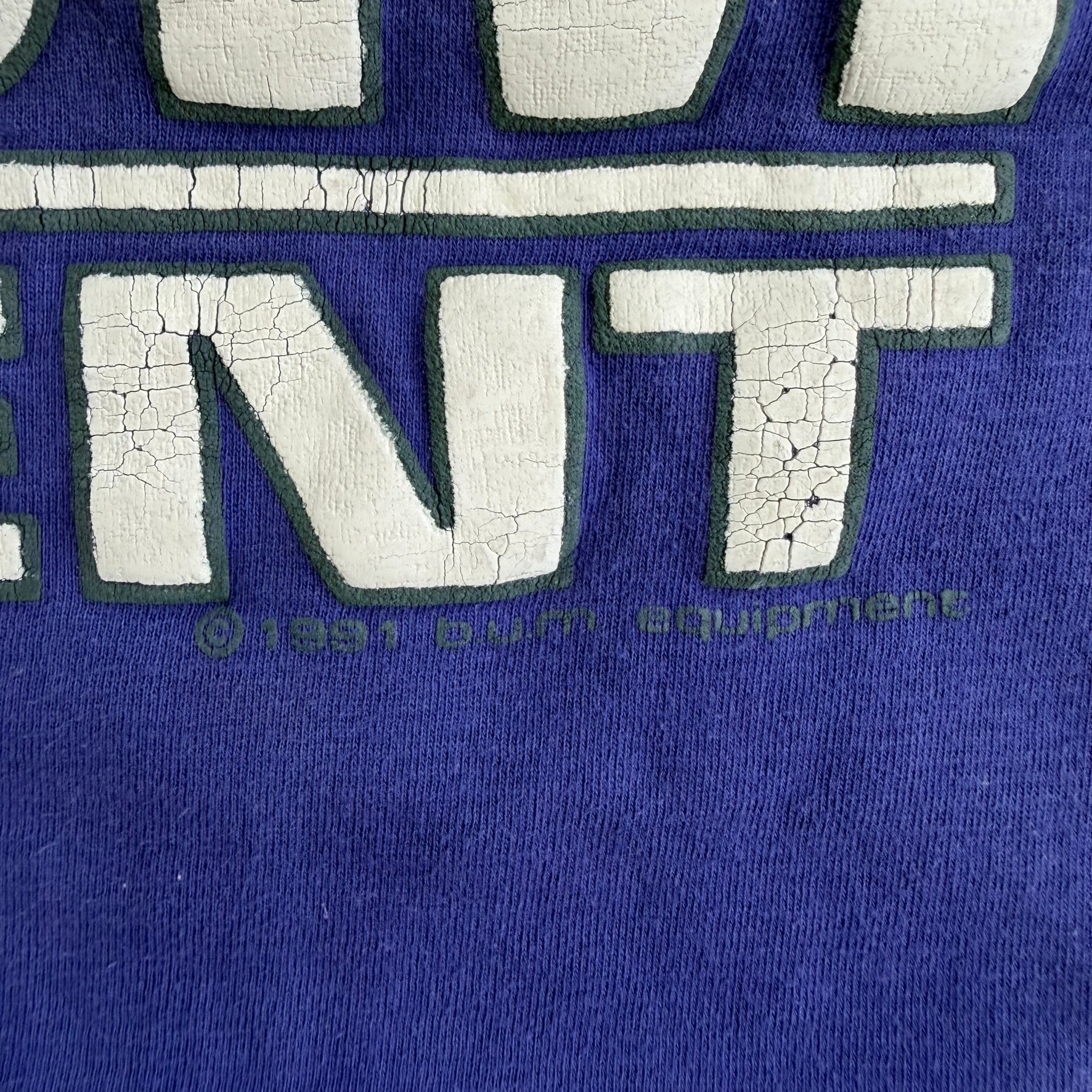 J- Vintage '91 Bum Equipment Text Logo Crewneck - L