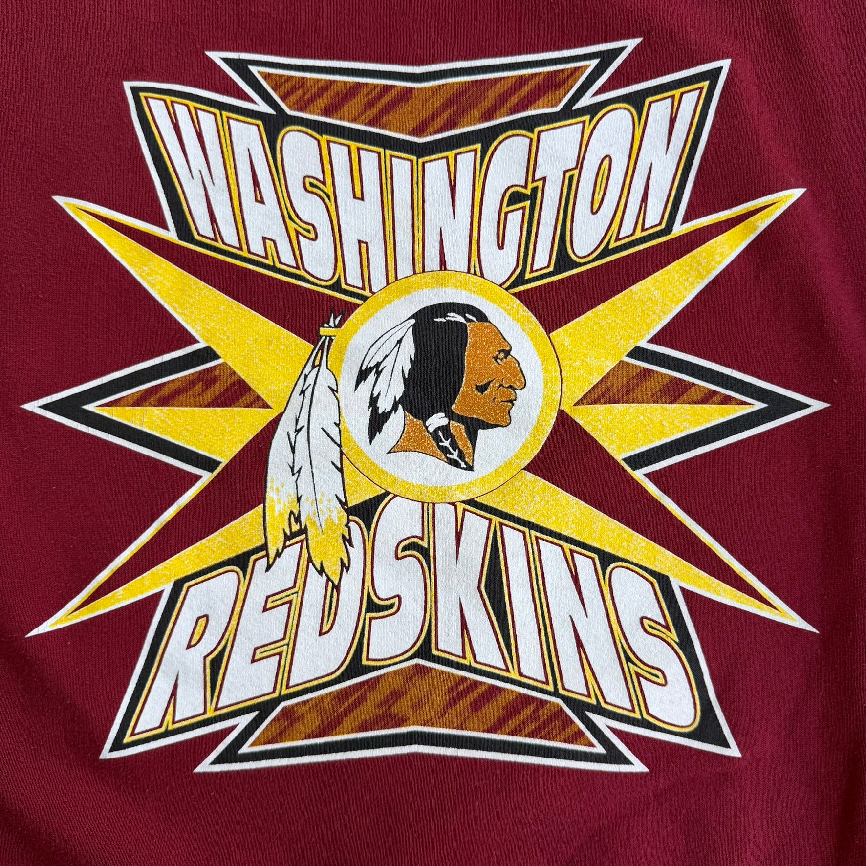 J- Vintage Washington Commanders NFL Logo 7 Logo & Text Made In USA Crewneck - L