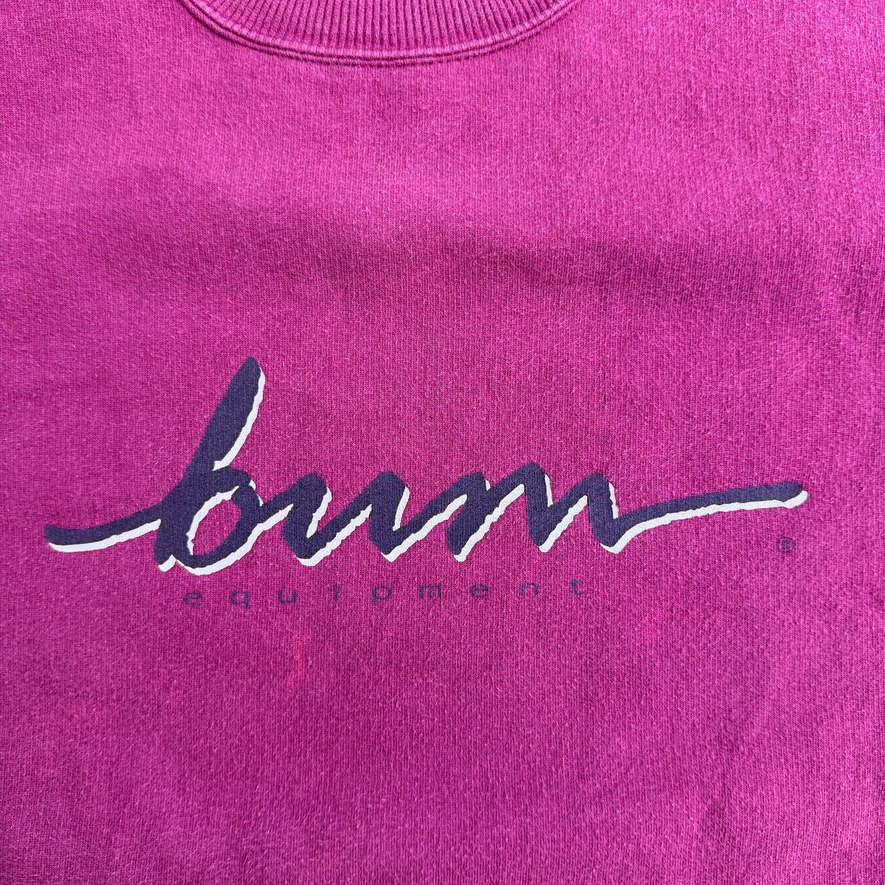 J- Vintage 90s Bum Equipment Text Logo Crewneck - L