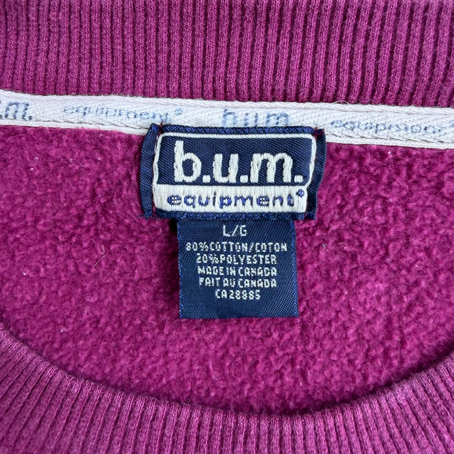 J- Vintage 90s Bum Equipment Text Logo Crewneck - L