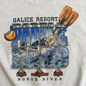 J- Vintage 90s Rogue River Life Is Short Paddle Hard Graphic Made In USA Crewneck - L