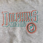 J- Vintage Miami Dolphins NFL Logo 7 Embroidered Graphic Crewneck - L