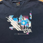 J- Quicksilver Skyline Graphic & Text Logo Tee - XL