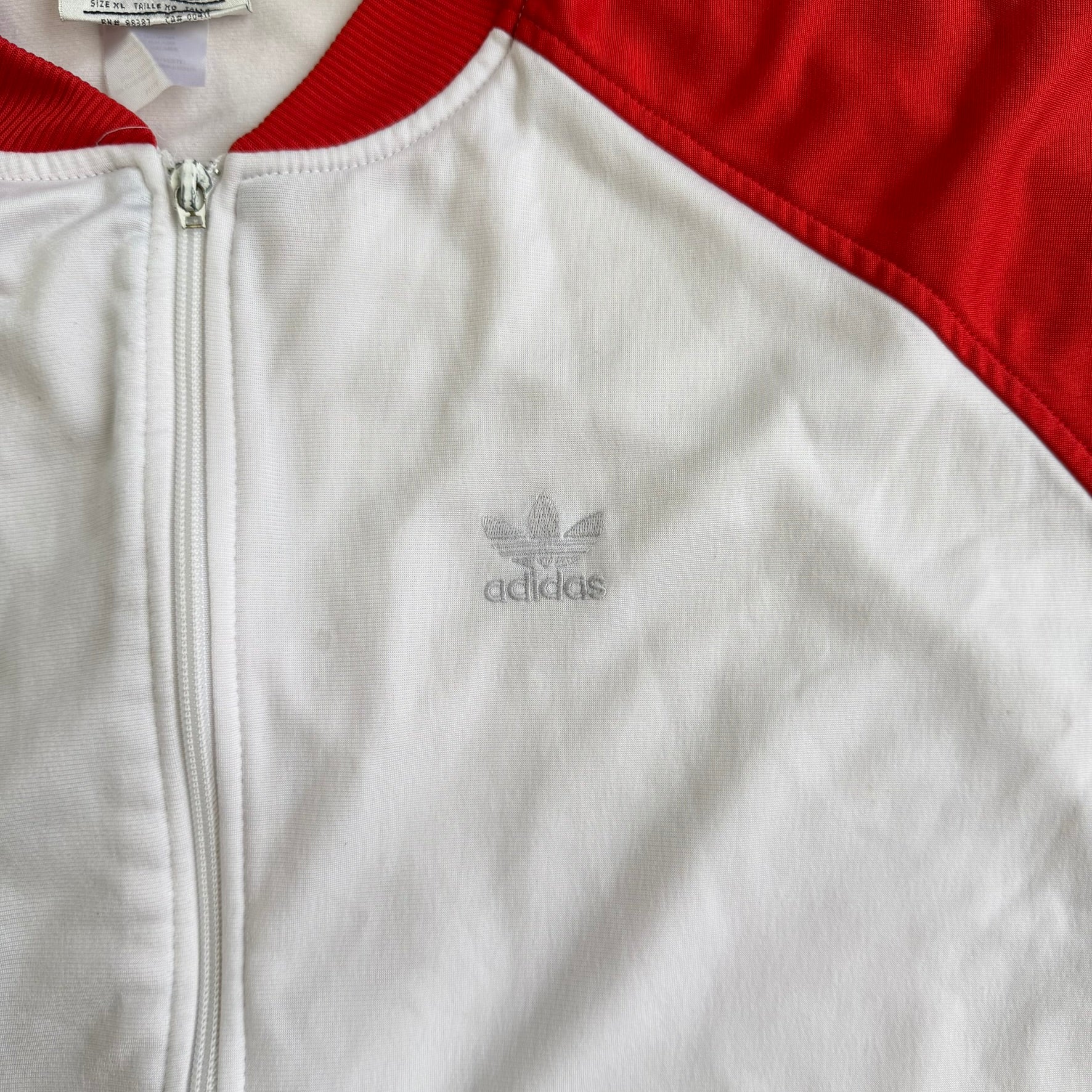 J- Vintage 90s Adidas Embroidered Logo Track Jacket - XL