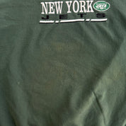 J- Vintage New York Jets NFL Embroidered Logo & Text Graphic Crewneck - 2XL