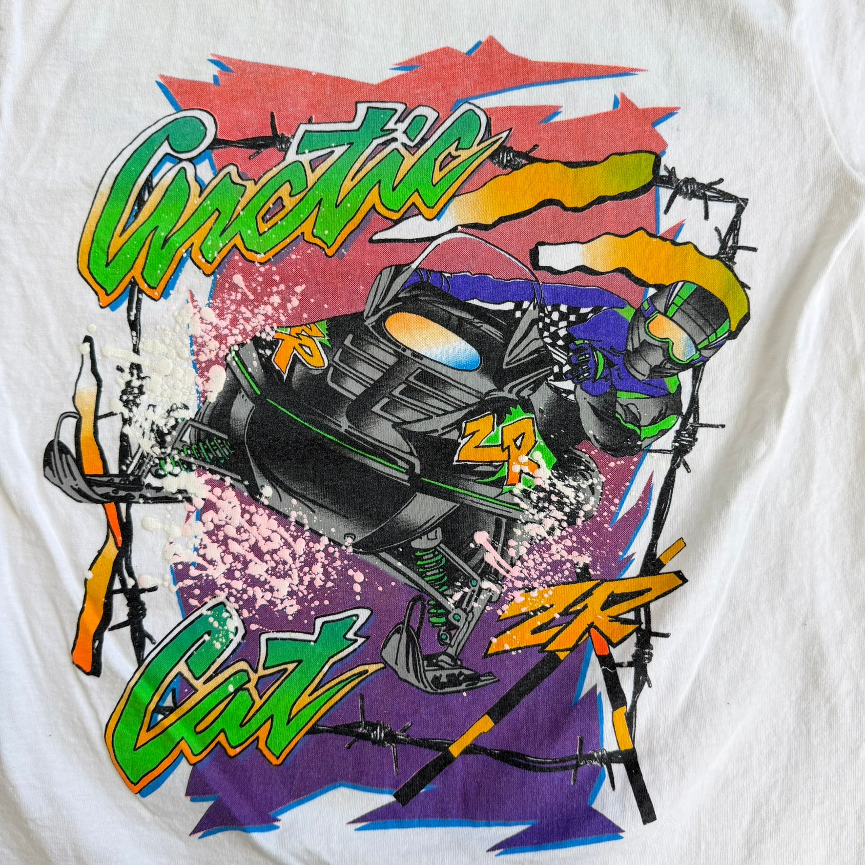 J- Vintage 90s Artic Cat Snowmobile Graphic Made In USA Single Stitch Tee - M