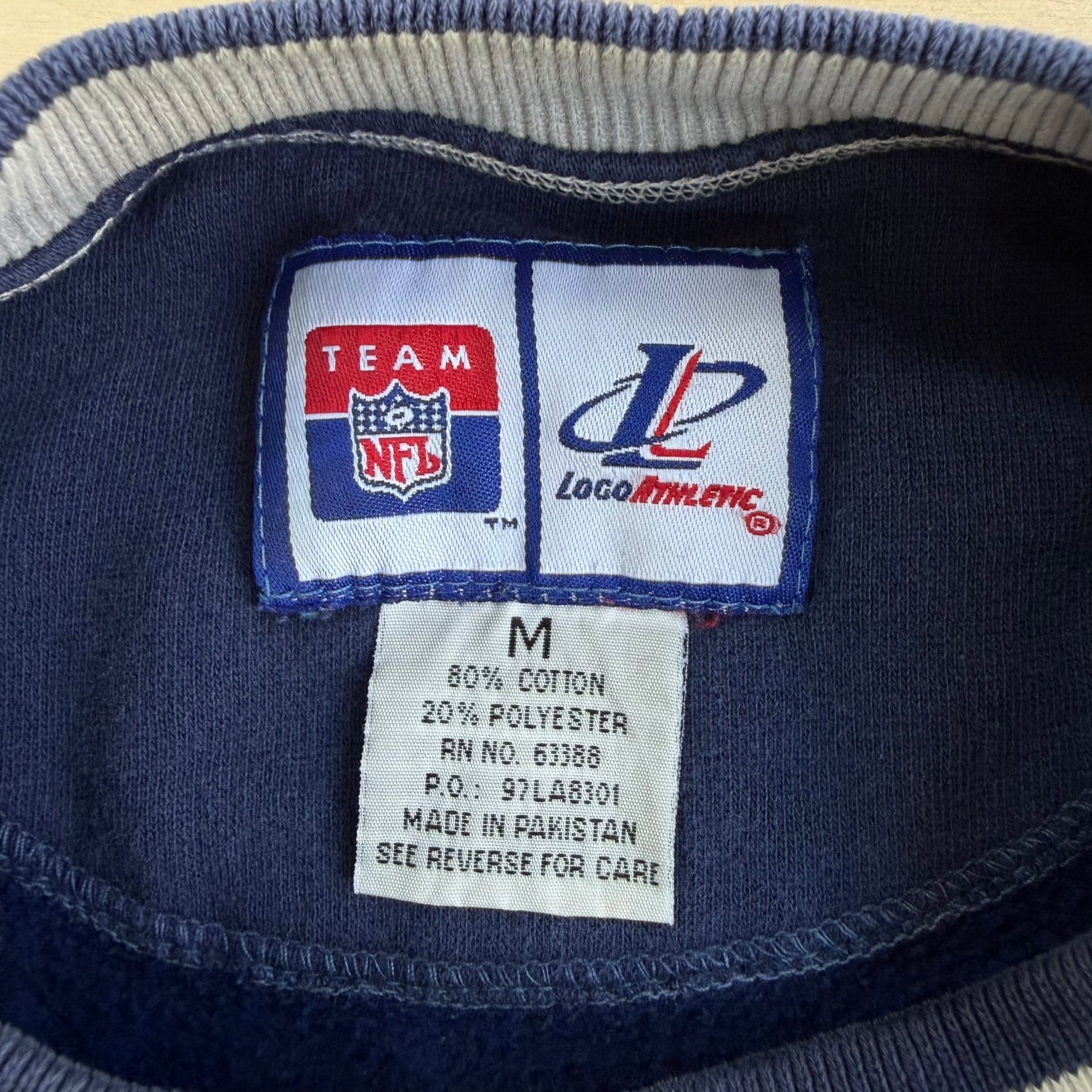 J- Vintage Dallas Cowboys NFL Logo Athletic Embroidered Logo Crewneck - M