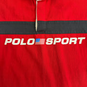 J- Vintage 90s Polo Sport RL Text & USA Flag Rugby Shirt - L