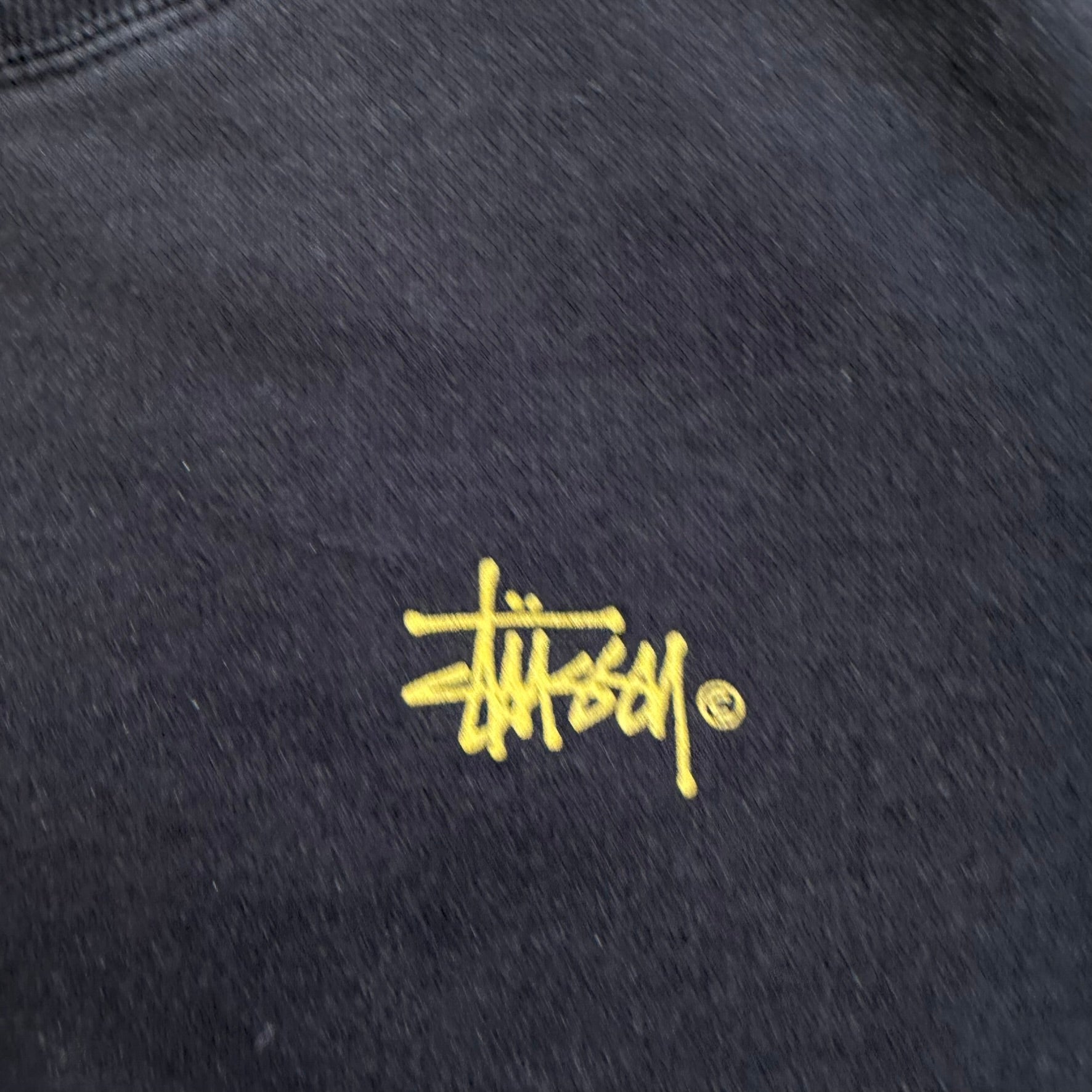 J- Vintage Stussy Gold Cursive Text Logo Crewneck - L