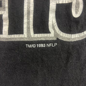 F- Vintage '95 Oakland Raiders NFL Logo & Text Hanes Heavyweight Single Stitch Tee