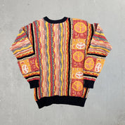 F- Vintage Peace Sign Coogi Style Woven Knit Sweaters