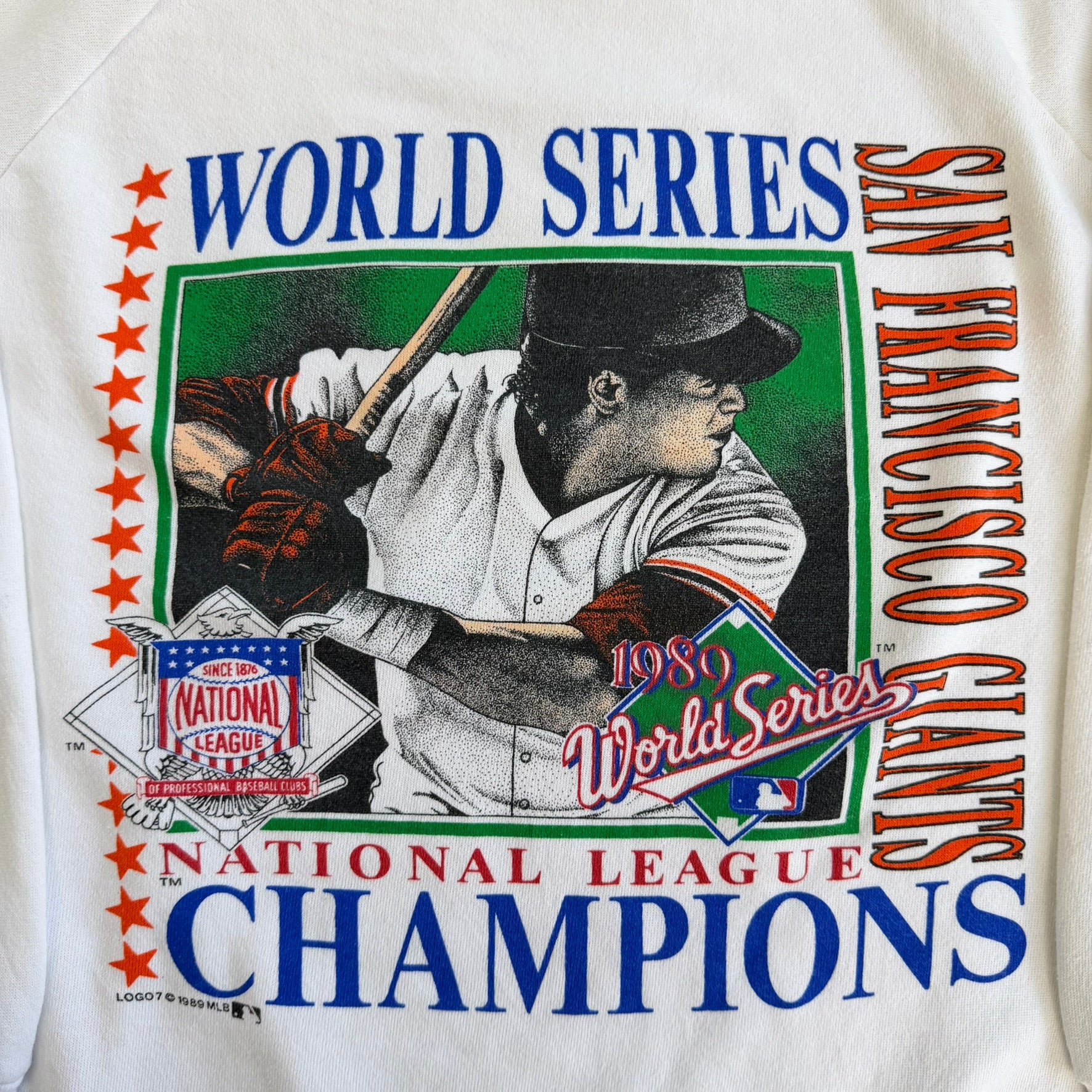 J- Vintage '89 San Francisco Giants MLB World Series Champions Graphic Logo 7 Made In USA Crewneck - XL (fits L)