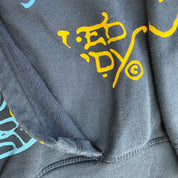 J- Vintage Ed Hardy New York Snake & Panther & Dog With Crown Jumbo Print Zip Up Hoodie - 2XL