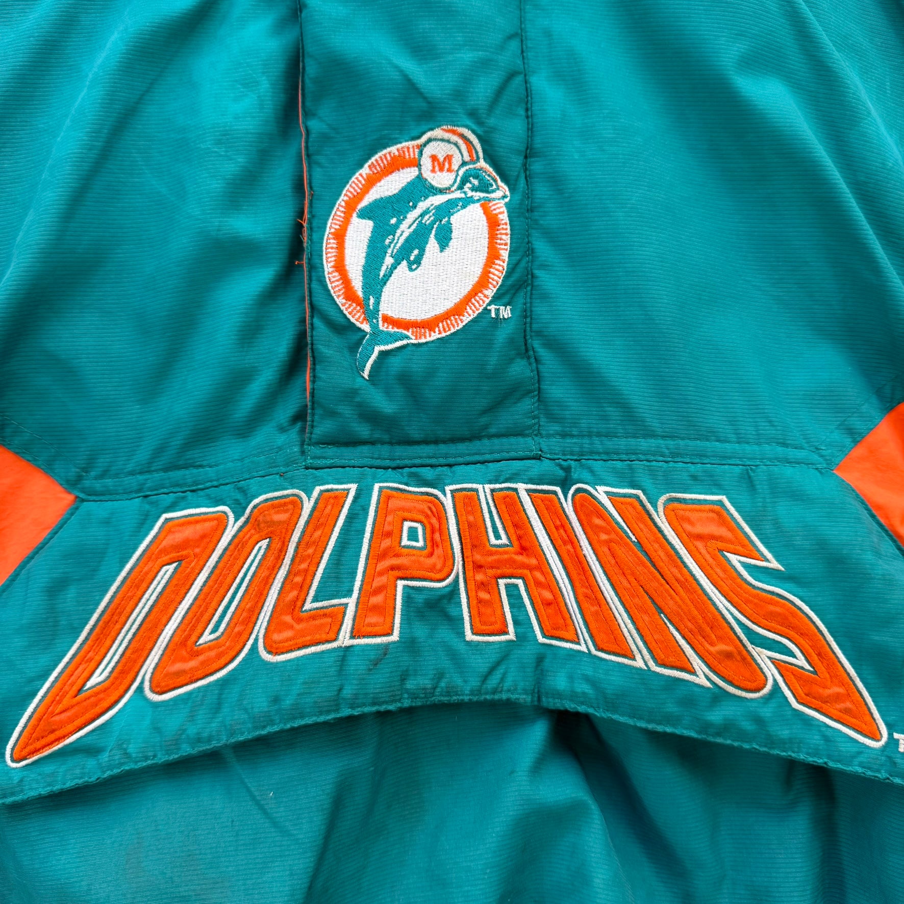 J- Vintage 90s Miami Dolphins NFL Starter Anorak Pullover Winter Jacket - XL