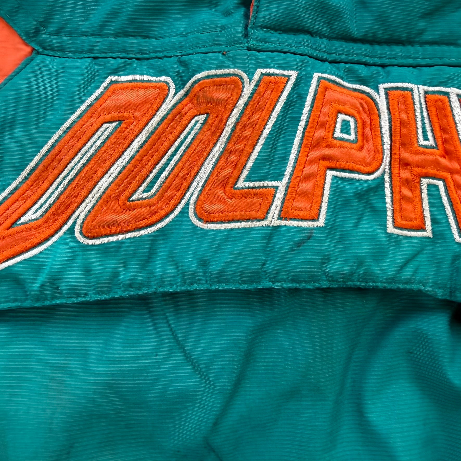 J- Vintage 90s Miami Dolphins NFL Starter Anorak Pullover Winter Jacket - XL