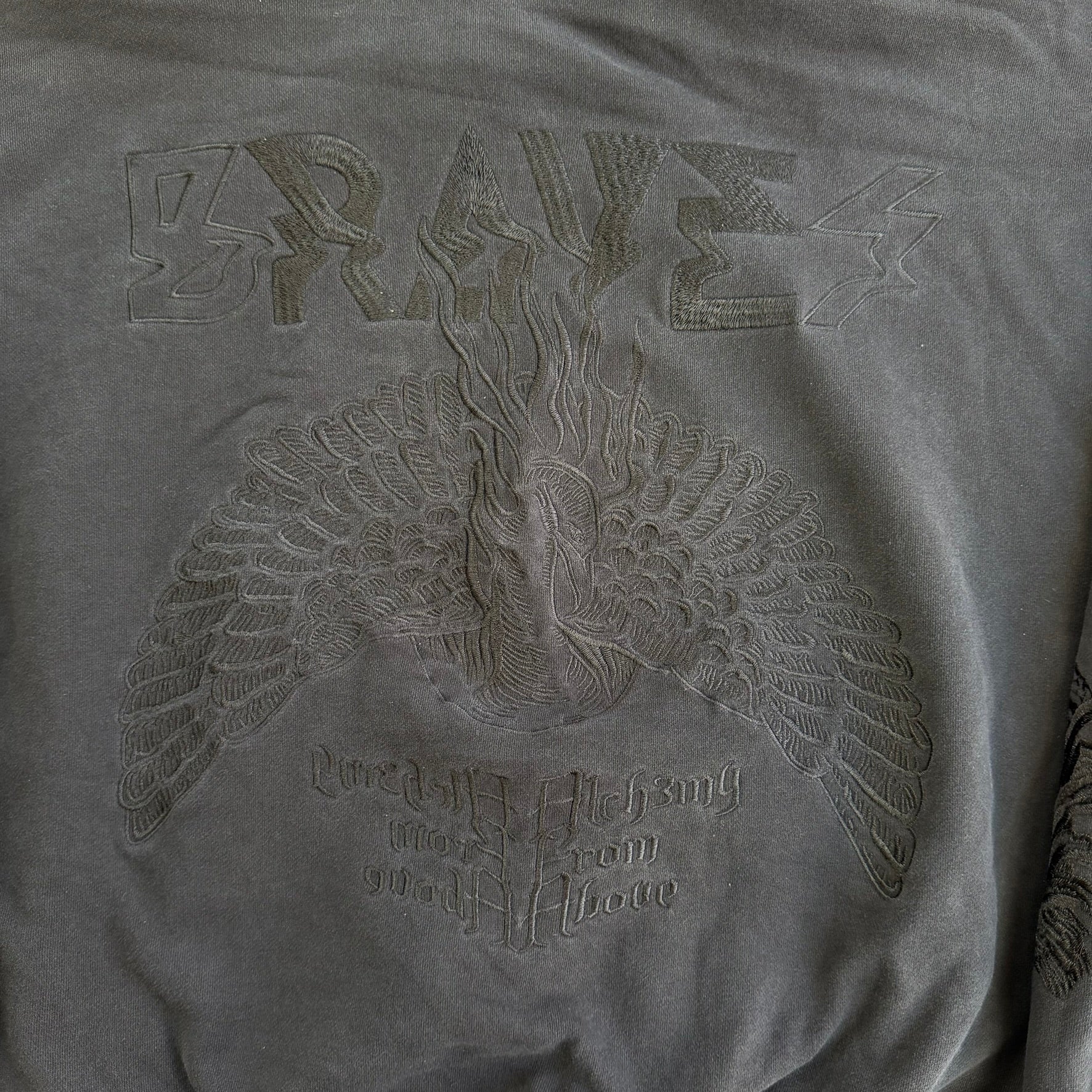 J- Vintage Diesel The Future Is Here Now Embroidered Swirl Hoodie - L