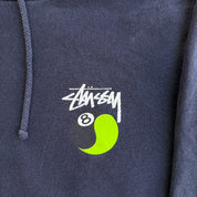 J- Vintage Stussy Ying Yang 8 Ball Graphic Made In USA Hoodie - L