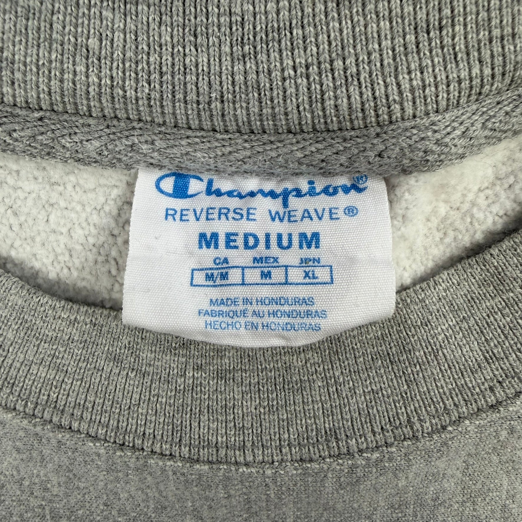 J- Vintage Champion Reverse Weave Embroidered Text Crewneck - M