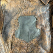 Vintage 80s Avirex Aviation Ltd. Old Leather Escape Map A-2 Leather Bomber Jacket - M