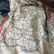 Vintage 80s Avirex Aviation Ltd. Old Leather Escape Map A-2 Leather Bomber Jacket - M