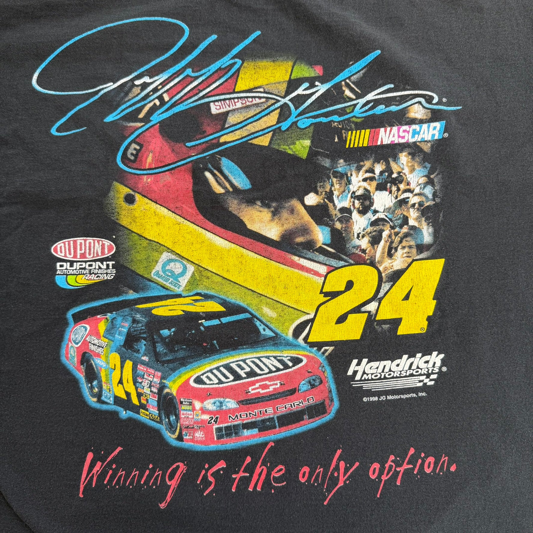J- Vintage '98 Nascar Jeff Gordon Winning Is The Only Option Car Graphic Tee - L