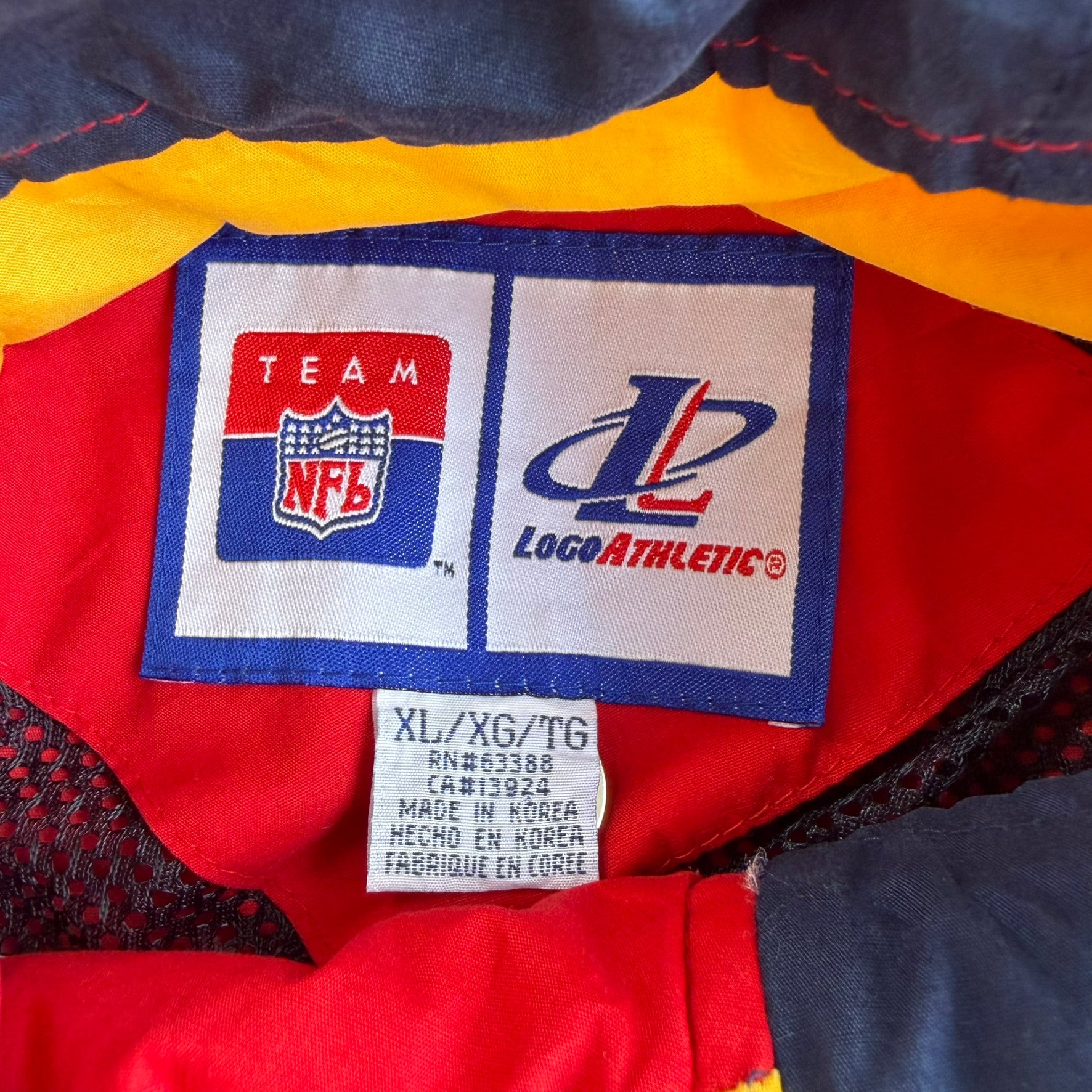 Vintage '98 Logo Athletic NFL Super Bowl 32 Embroidered Logo Lightweight Zip Up Jacket - XL