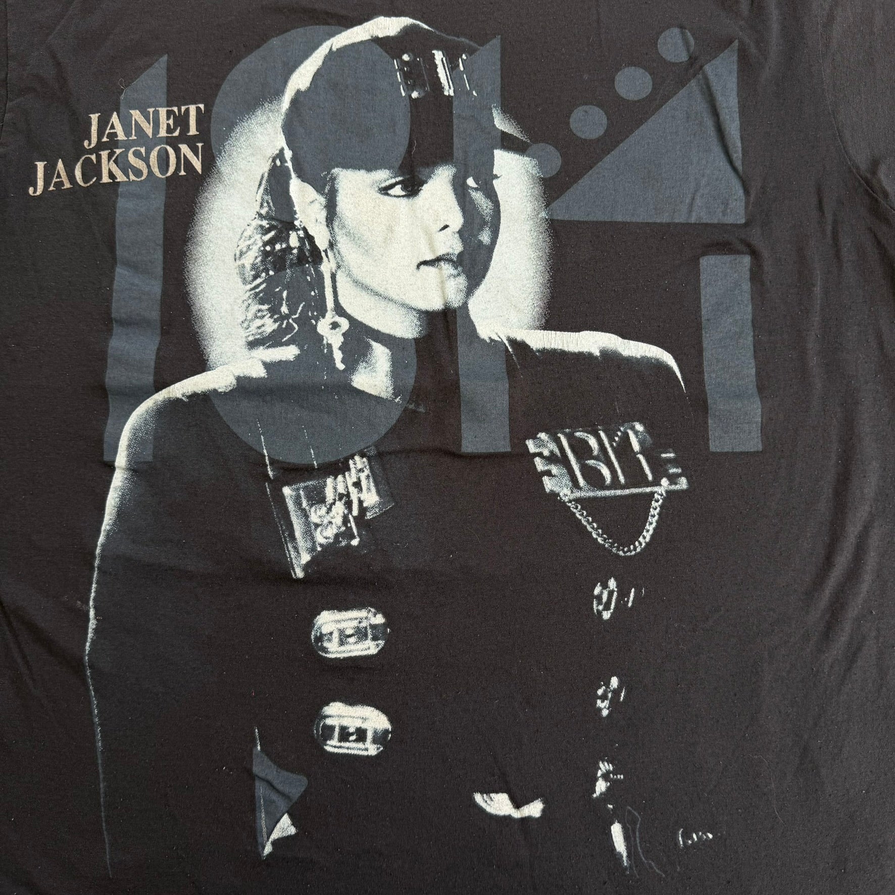 J- Vintage '90 Janet Jackson Rhythm Nation Tour Picture Made In USA Single Stitch Tee - M