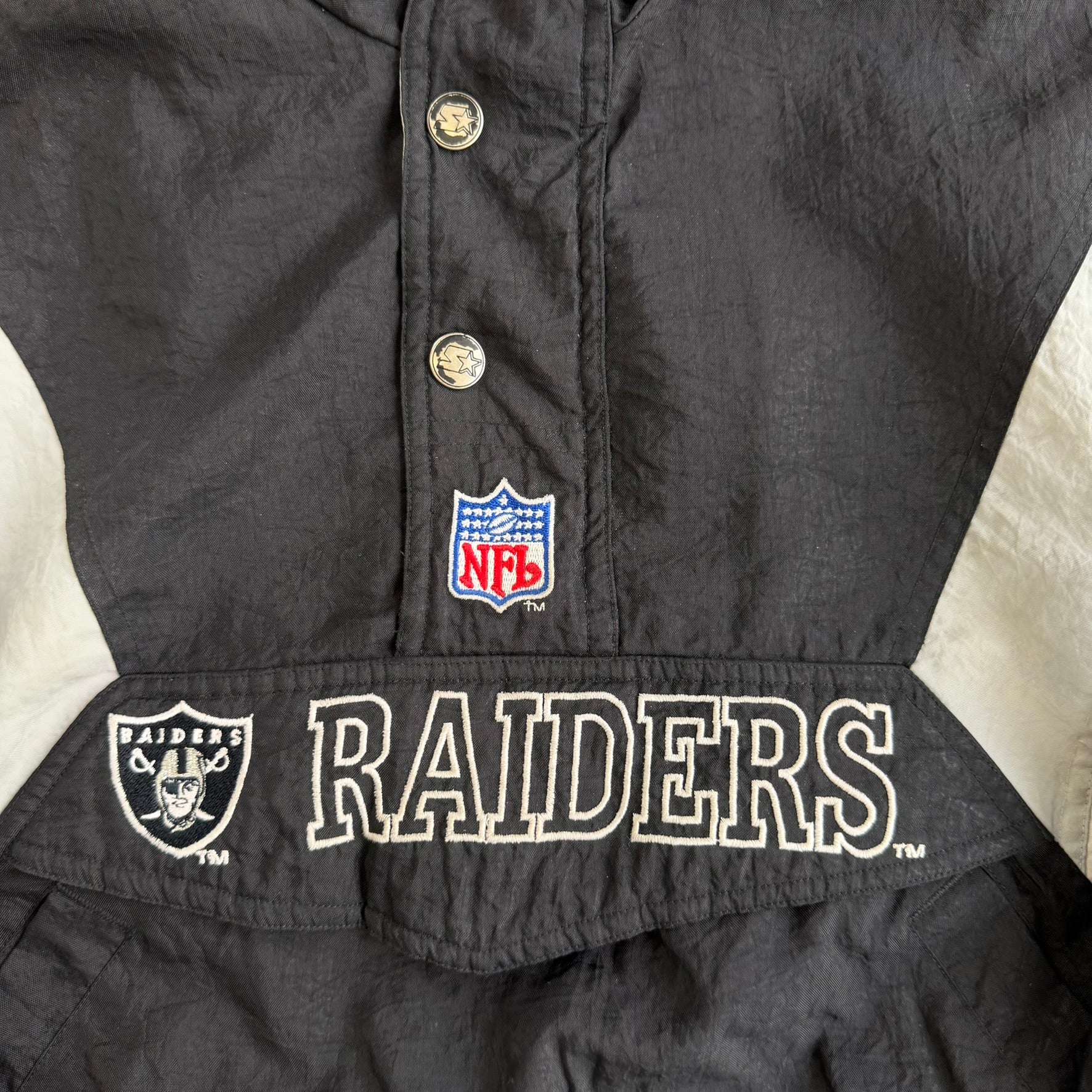 Vintage 90s Youth Oakland Raiders NFL Starter Anorak Pullover Winter Jacket - Youth S