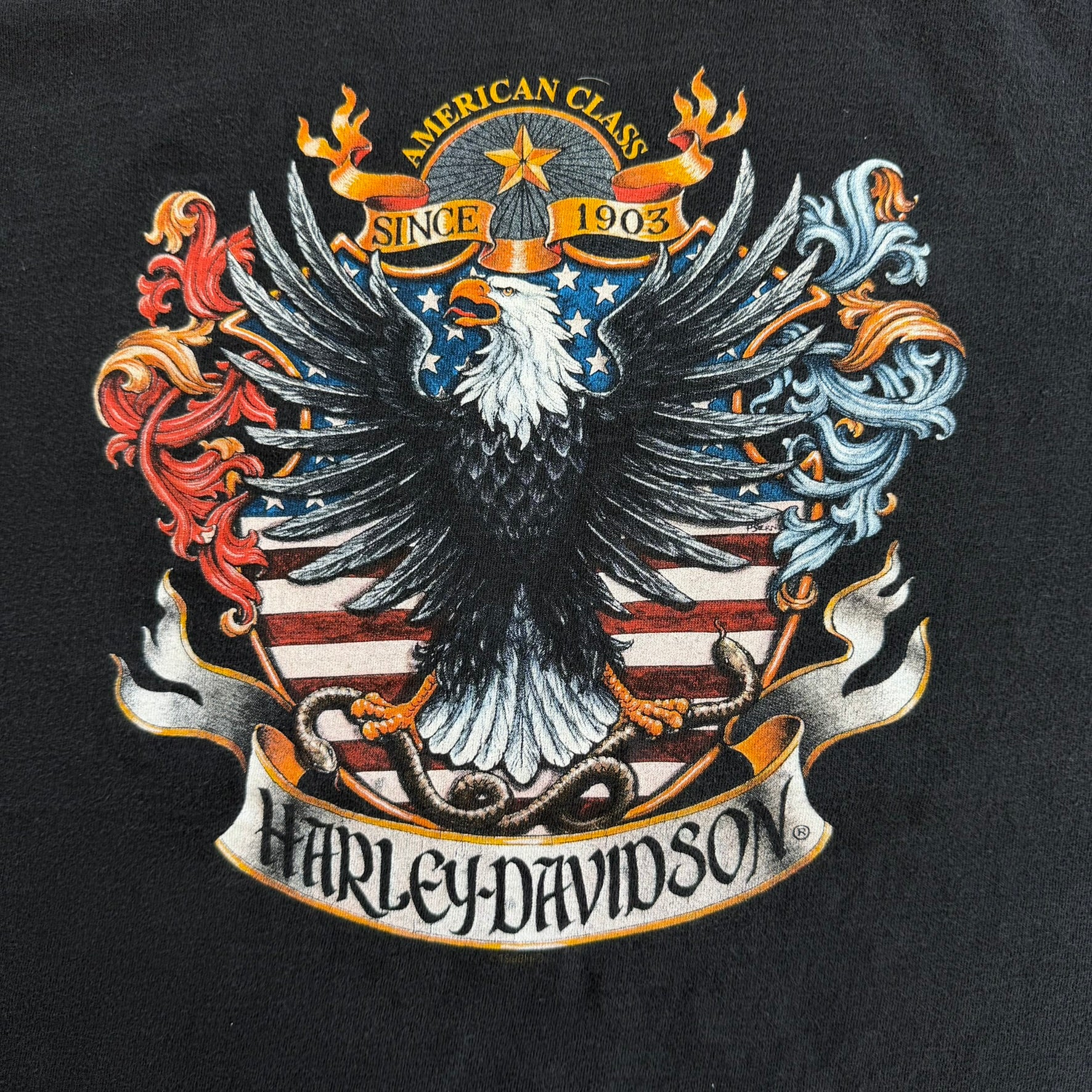 J- Vintage '98 Harley Davidson Temple Texas Graphic Made In USA Single Stitch Tee - XL